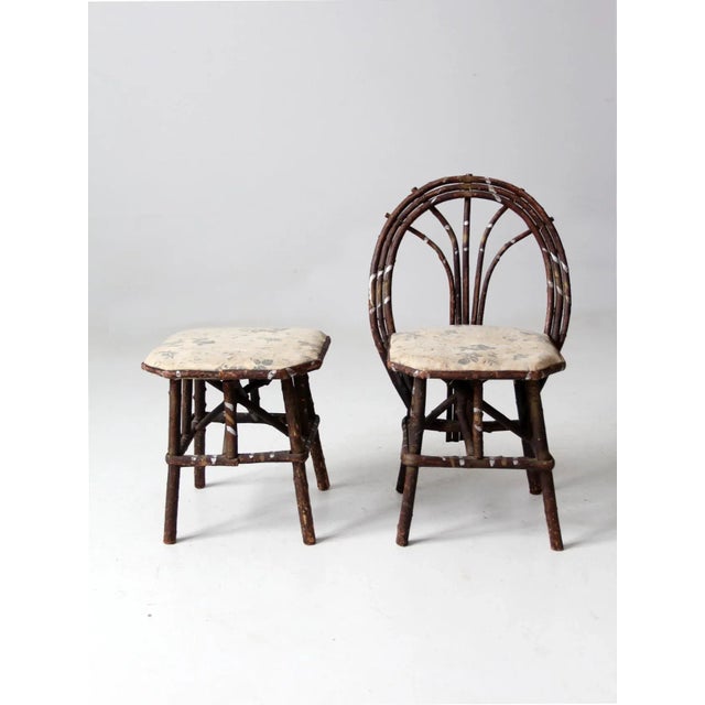 Farmhouse Antique Adirondack Children's Table and Chair Set For Sale - Image 3 of 13