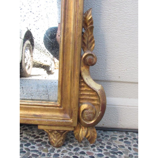 Antique Italian Neoclassical Style Giltwood Mirror For Sale - Image 4 of 18