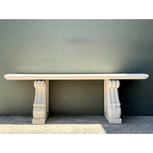 Vintage Cast Concrete Long Console For Sale - Image 12 of 12