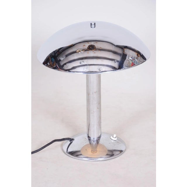 Czech Chrome Bauhaus Table Lamp, 1930s, Set of 2 For Sale - Image 4 of 8