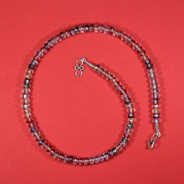 2020s Ajd 17 Inch Multi Color Czech Crystal Rondel Necklace Great Gift For Sale - Image 5 of 6