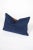Modern Brown Leather + Blue Felt Pillow For Sale - Image 3 of 7