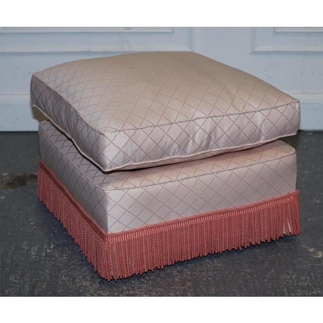 Set of English Country House Feather Filled Lounge Chair and Ottoman For Sale - Image 16 of 18