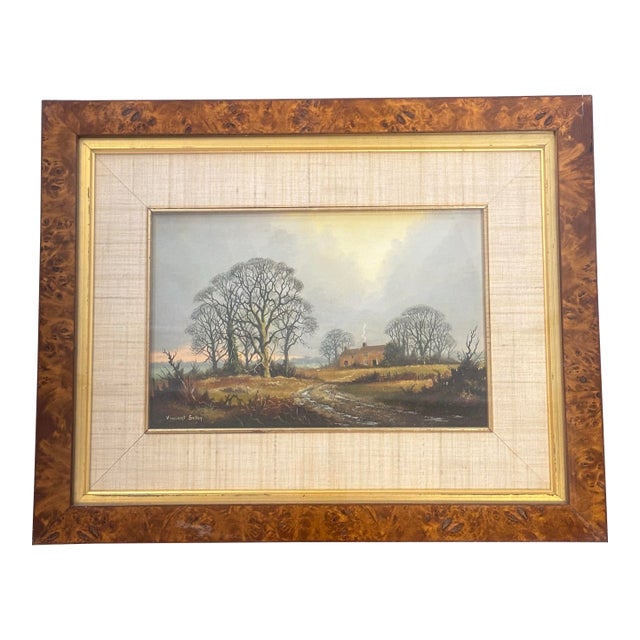 Vintage English Oil on Board Landscape by Vincent Selby For Sale