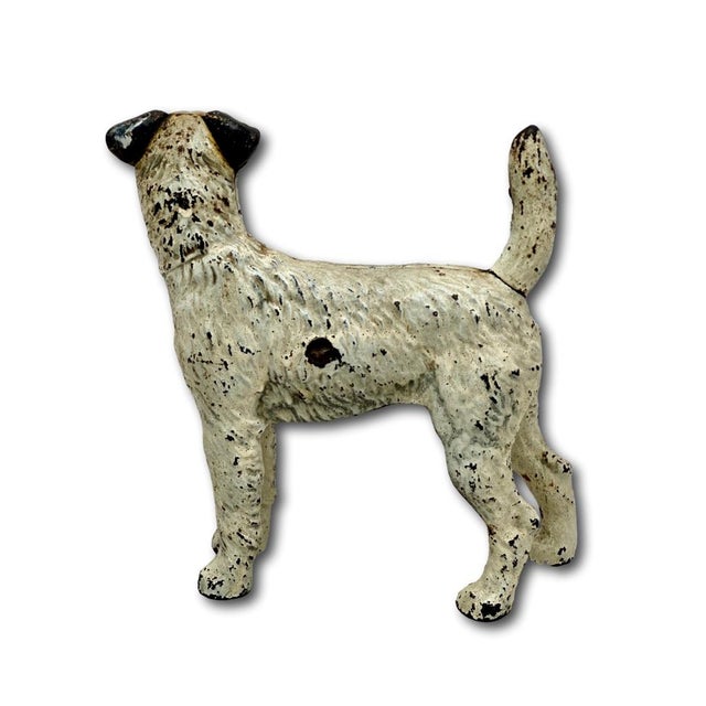 Vintage 1930s American Hubley Manufacturing Company Cast Iron Fox Terrier Dog Doorstop For Sale - Image 15 of 18