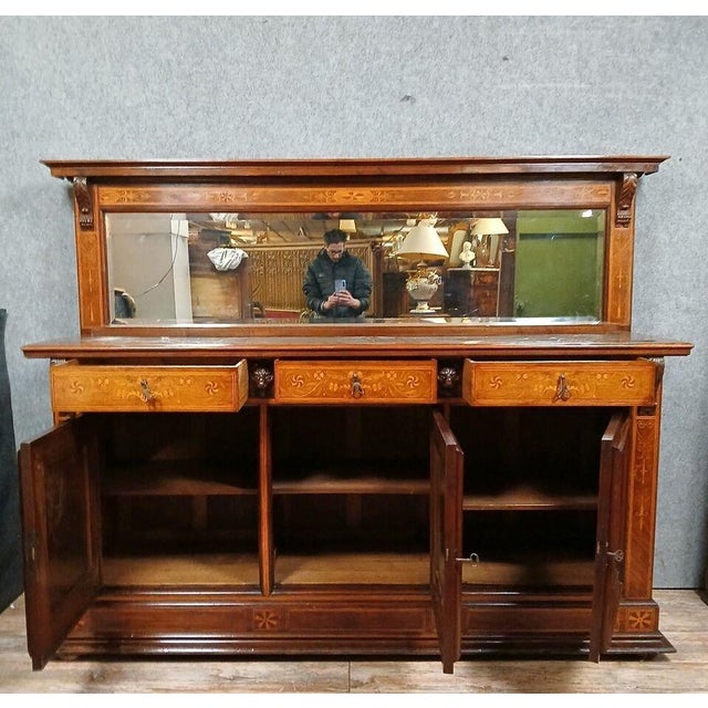 Buffet in Row in Stamped Marquetry For Sale - Image 3 of 6
