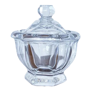 Vintage Baccarat Crystal Lidded Candy Dish Jar in Hexagonal Shape