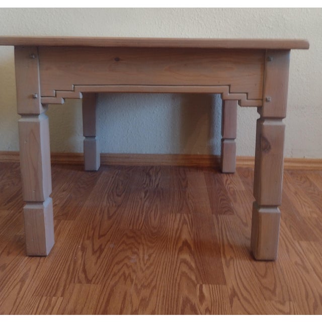 Late 20th Century Ernest Thompson Hand-Carved Santa Fe - Southwestern Sunburst 30" Side Table, New Mexico For Sale - Image 5 of 11