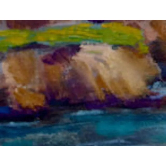 Textile Modern Impressionist Coastal Seascape, Original Oil Painting For Sale - Image 7 of 12