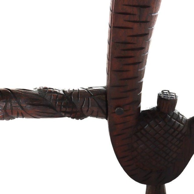 Antique Anglo Indian Figural Carved Rosewood Side Table With Elephants & Figure For Sale - Image 10 of 11