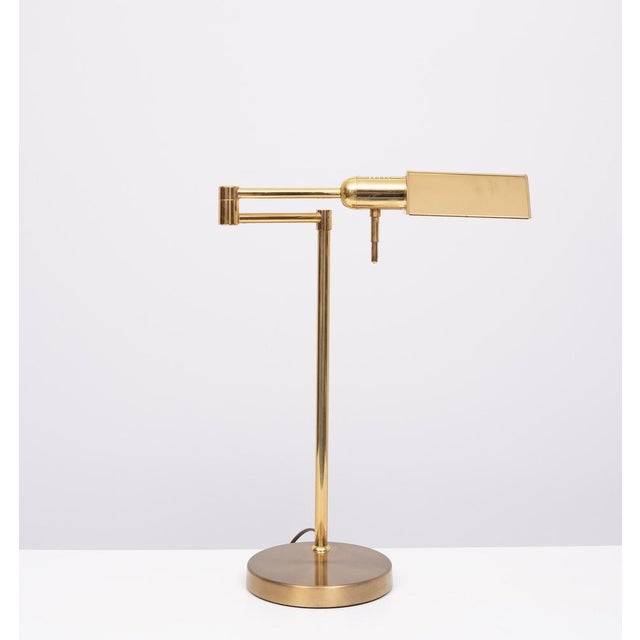 Vintage Swing Arm Desk Lamp in Brass, 1980s For Sale - Image 9 of 9