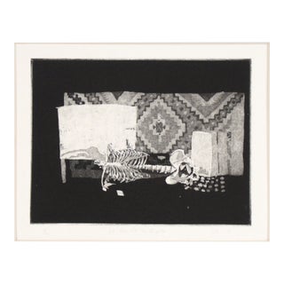 "La Paz De La Muerte" - Still Life Etching in Ink on Paper For Sale