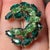 Mid 20th Century DeLizza & Elster Emerald and Peridot Glass Brooch For Sale - Image 4 of 7