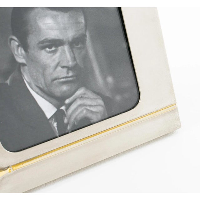 Wood Gucci Silvered and Gilded Square Picture Frame For Sale - Image 7 of 9