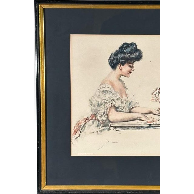 Antique Howard Chandler Christy a Winning Hand Framed Edwardian Society Art Print For Sale - Image 4 of 12