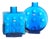 Pop Art Duo Blue Cased Glass Bubble Vases from Friedrich Kristall, Germany, 1970s, Set of 2 For Sale