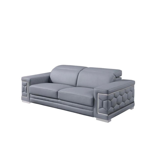 Favo Light Blue 3-Piece Leather Match Living Room Set For Sale - Image 4 of 5