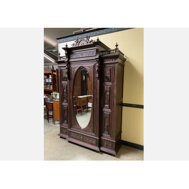 Antique Breton China Cabinet, 1880 For Sale - Image 12 of 13