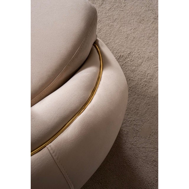 Beige Elysium Neutral 3-Piece Sofa Set by Casa Milano - Curved Modern Luxury With Gold Details For Sale - Image 8 of 16