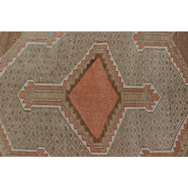 Unique & Colorful Turkish Kars Runner With Tribal Designs and Geometric Motifs For Sale In Atlanta - Image 6 of 11