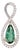 1ct Green Tourmaline Pendant W Earth Mined Diamonds in 14k White Gold | For Sale