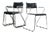 Vintage Cantilever Armchairs in Black Leather and Chrome, 1970s, Set of 4 For Sale