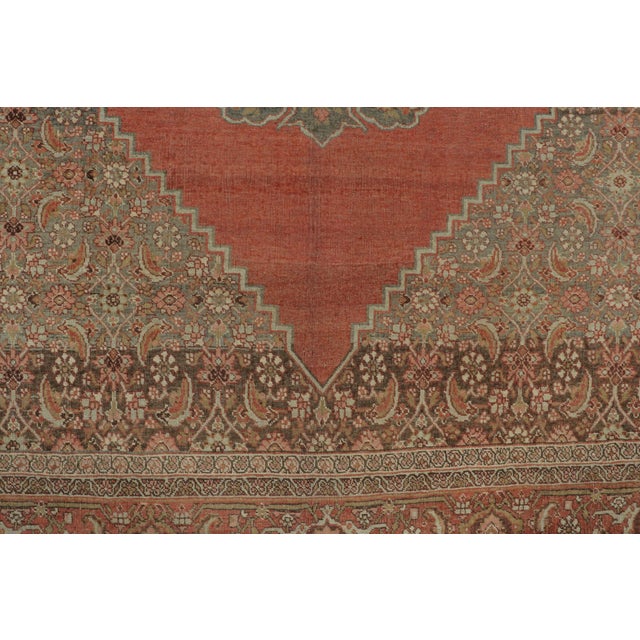 Traditional Antique Persian Bidjar Rug With Diamond Medallion in Rust & Beige - Rug & Kilim For Sale - Image 3 of 7