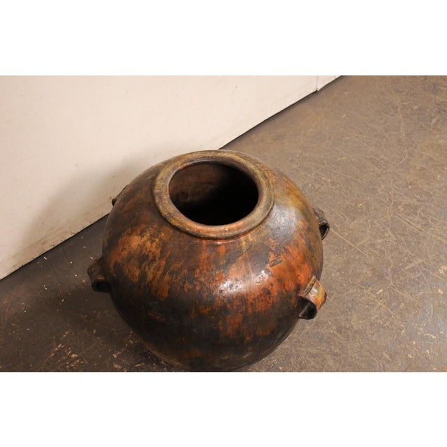 Coffee Mid 20th Century Guatemalan Glazed Cooking Pot with Handles For Sale - Image 8 of 9