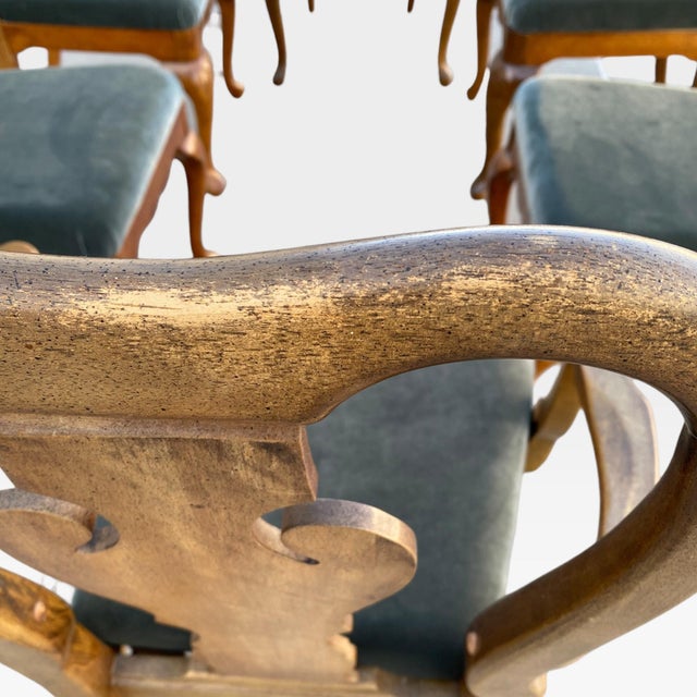 Wood Late 20th Century Set of Six Thomasville Queen Anne Walnut Dining Chairs For Sale - Image 7 of 18
