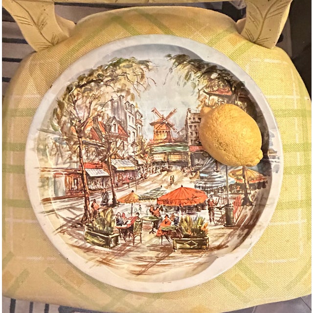 Mid Twentieth Century Round Enamel Tray Moulin Rouge by Daher Paris For Sale - Image 11 of 11
