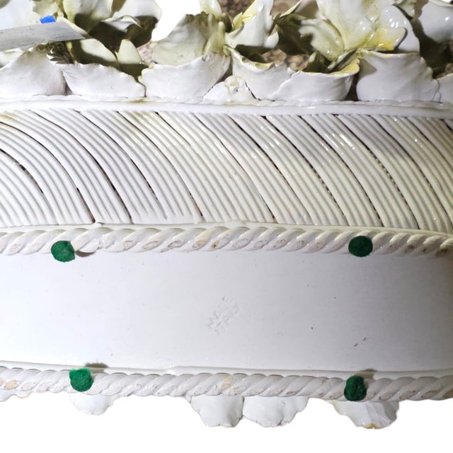 VTG Large Italian Porcelain Rose Bouquet Basket Centerpiece Capodimonte 22.5” For Sale - Image 18 of 18