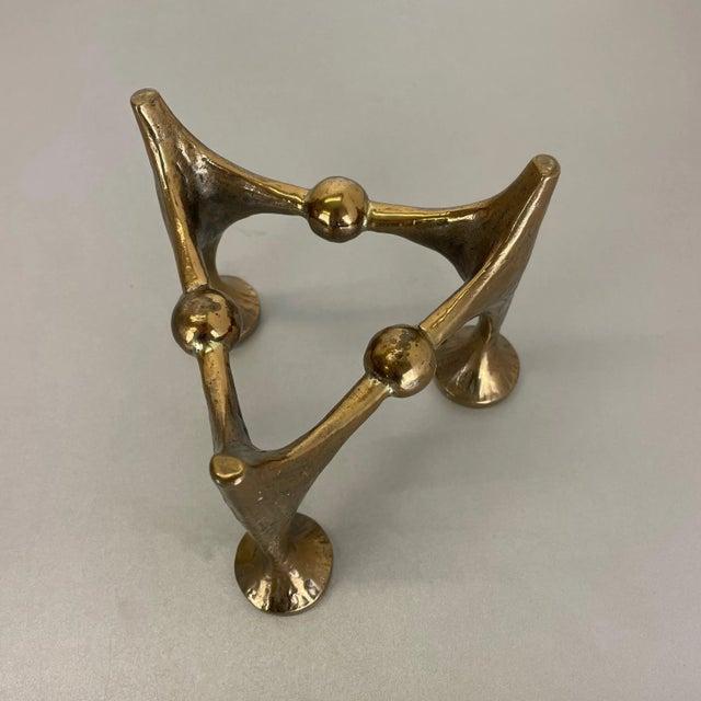Mid-Century Brutalist Bronze Candleholder by Michael Harjes, Germany, 1960s For Sale - Image 14 of 15
