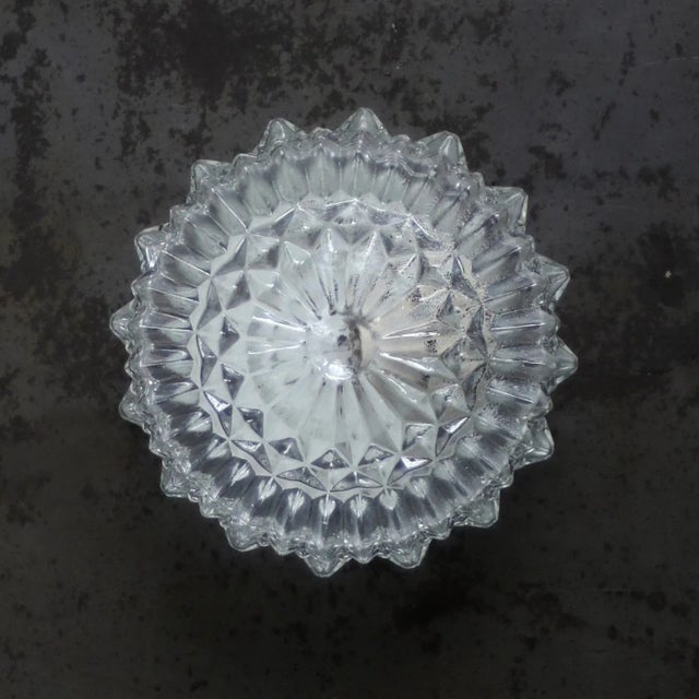 Mid-Century Round Clear Glass Wall Light For Sale - Image 6 of 7