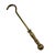 Antique Federal Cannonball Solid Brass Fireplace Andirons & Damper Hook For Sale - Image 6 of 6