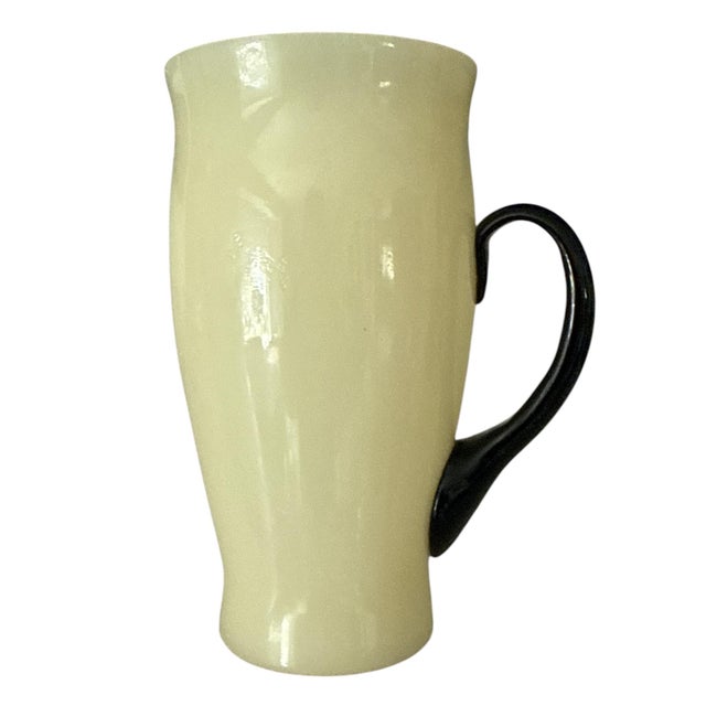 Rare Attributed to Carder Steuben Ivory & Mirror Black Iced Tea Set, c.1930s – Pitcher & 7 Tumblers For Sale - Image 9 of 13