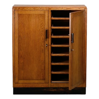 Amsterdam School Modernist Oak Archive Cabinet, 1930s For Sale