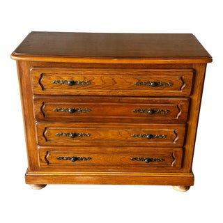 Mid-Century Oak Chest of 4 Drawers, 1950s For Sale