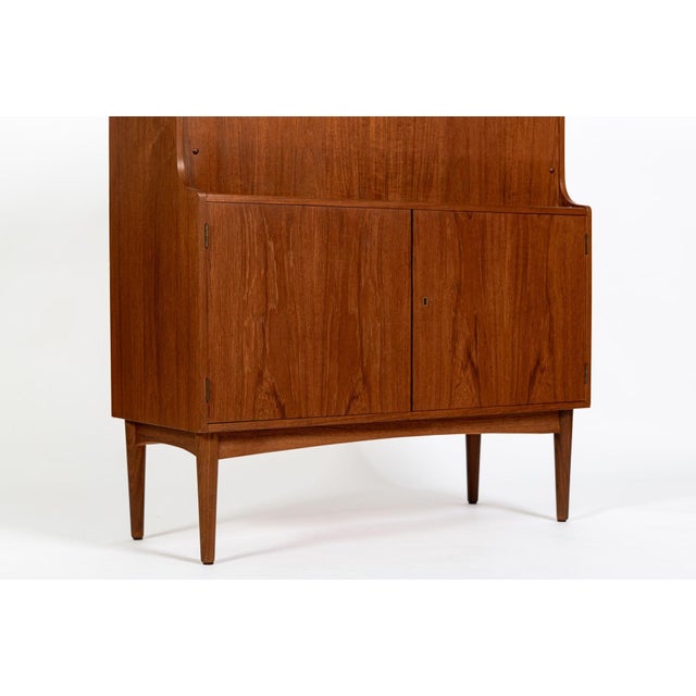 Mid-Century Danish Modern Teak Secretary Desk Cabinet 1960s For Sale - Image 13 of 16