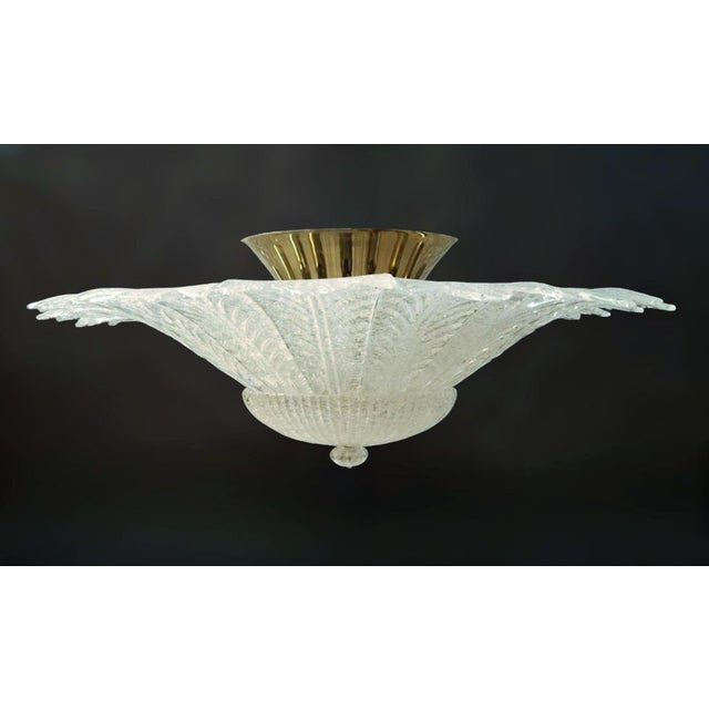 Glass 1960s Clear Graniglia Murano Flush Mount For Sale - Image 7 of 10