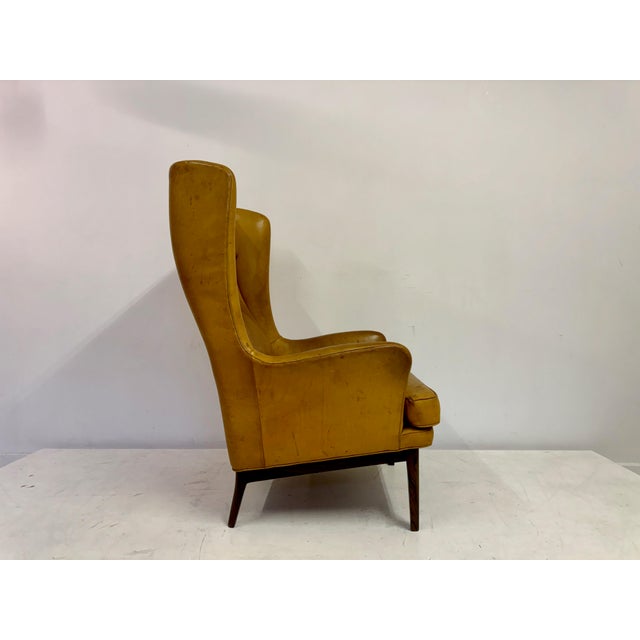 Patinated Leather Wingback Krister Armchair by Arne Norell, 1960s For Sale - Image 9 of 17