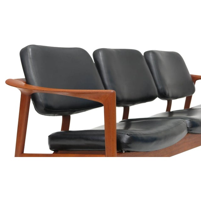 Mid-Century Modern Mid 20th Century Folke Ohlsson Ascot Teak Frame Sofa in Black For Sale - Image 3 of 11