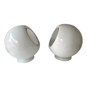 Pair of Murano Ball Glass Lamps Elios by Giusto Toso for Leucos, Italy, 1970s