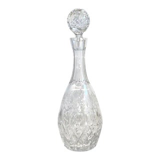 Vintage Rogaska Gallia Crystal Decanter Faceted Etched Floral Pattern For Sale