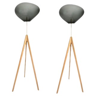 Stati X Silver Smoke Floor Lamps by Eloa, Set of 2 For Sale