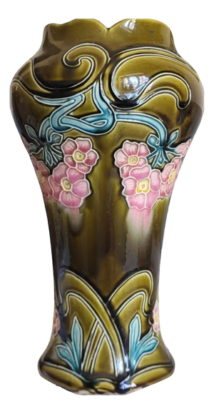 Art Nouveau Slipware Vase by Gustave De Bruyn, 1890s