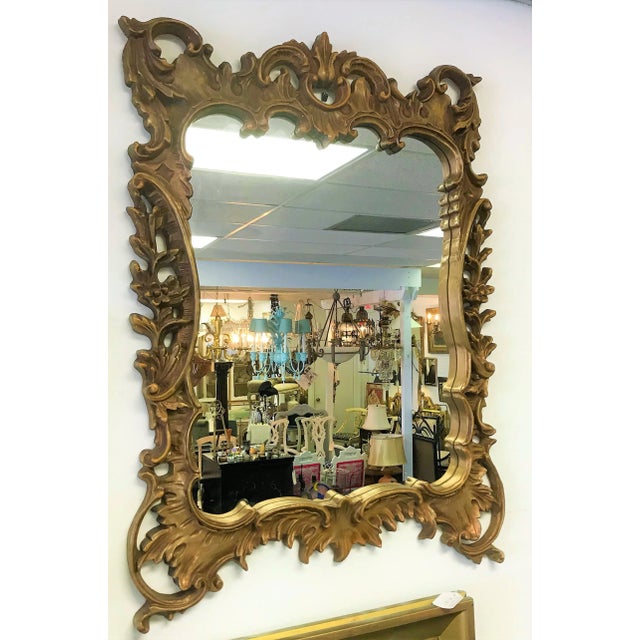 Bronze Rococo Style Statement Mirror With Faux Gilt Finish For Sale - Image 8 of 13
