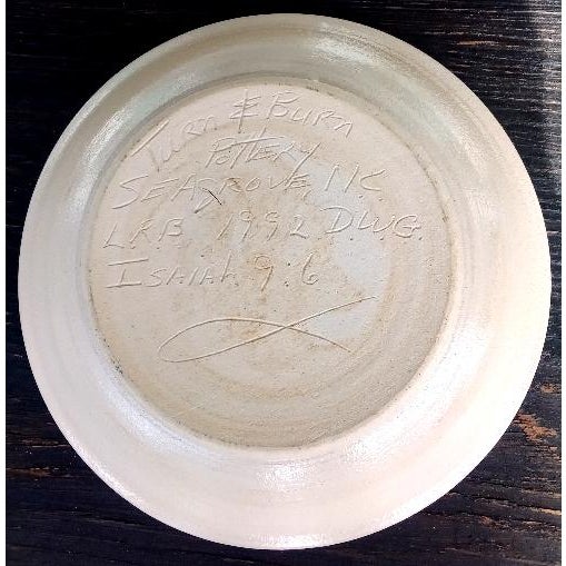 Straight from Seagrove North Carolina is this colorful ceramic collectible measuring 10.75” w by 3” d by 10.75” h. This...