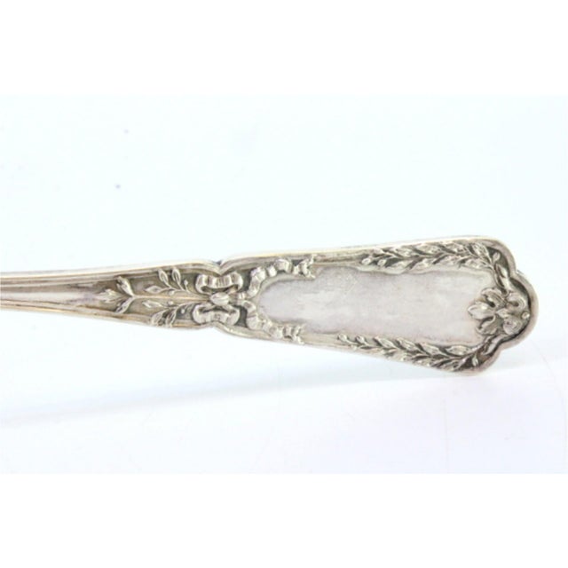 Silver Sauce Spoon with Reliefs and Grooves For Sale - Image 6 of 7