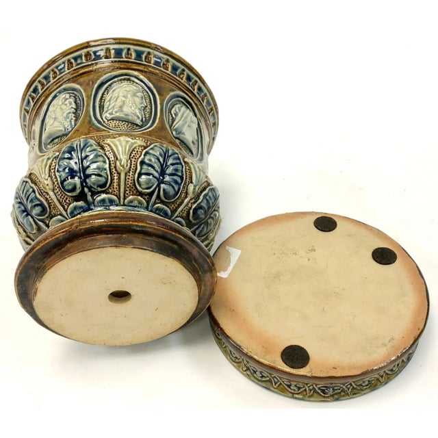 Ceramic A Late 19th Century English Stoneware Round Planter With Saucer For Sale - Image 7 of 8