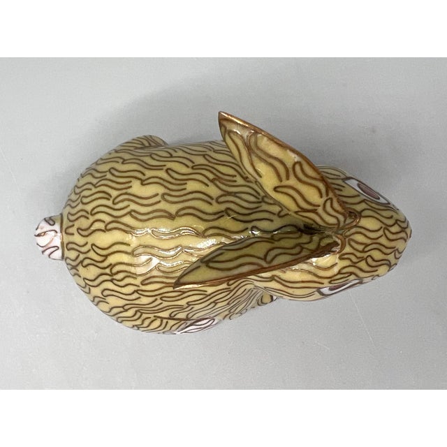 Late 20th Century Vintage Chinese Cloisonné Enamel Rabbit Figurine – Chinoiserie / Asian Traditional For Sale - Image 5 of 8